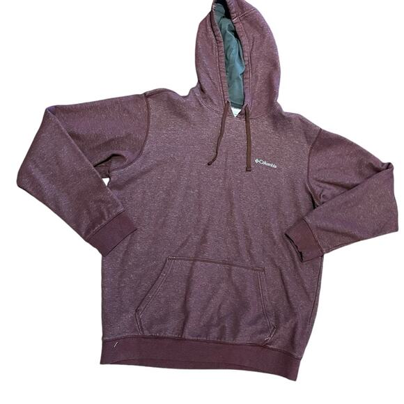 Columbia Mens Large Burgundy Hoodie with Chest Logo in a Cotton Polyester Blend - Picture 1 of 6